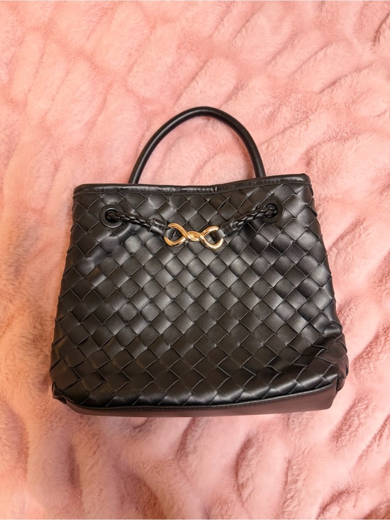 a new day Handbags - a new day Black Woven Satchel with Gold Hardware